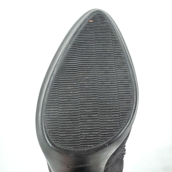 AQUATALIA Dark Gray Suede Bead Studded Heeled Booties Size 10 - Picture 9 of 11